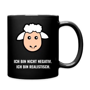 Realistisches Schaf – Nicht negativ - Tasse einfarbig - Schwarz - Rechts