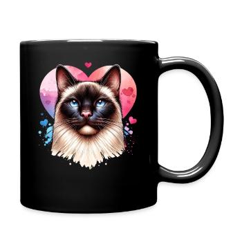 Siamkatze - Tasse einfarbig - Schwarz - Rechts