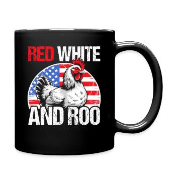 Patriotic Farmer Rooster Flock Poultry USA Pride C - Full Colour Mug - black - Right