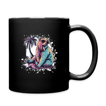 Bär Sommer Comic - Tasse einfarbig - Schwarz - Rechts