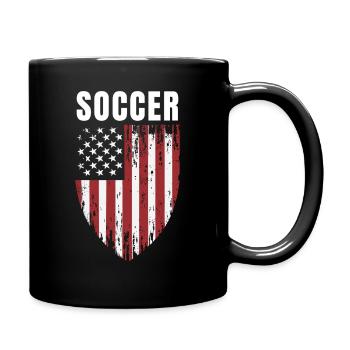 Drapeau américain du blason de soccer SOCCER USA - Mug uni - noir - Droite