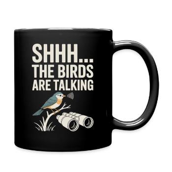 Bird Talk : Chut les oiseaux - Mug uni - noir - Droite