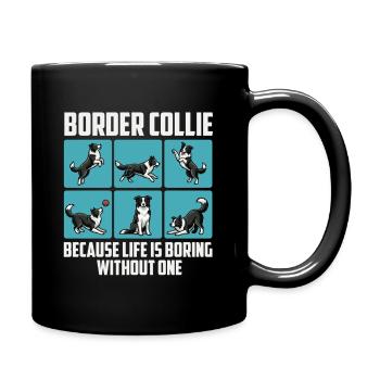 La vie de Border Collie Ennuyeuse sans un - Mug uni - noir - Droite
