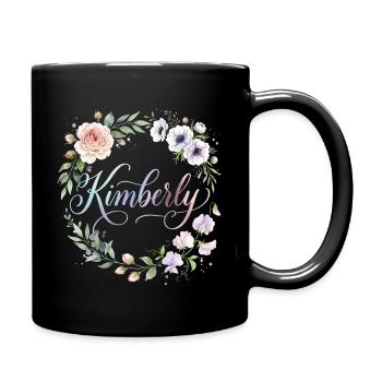 Monogramme en écriture florale de Kimberly - Mug uni - noir - Droite
