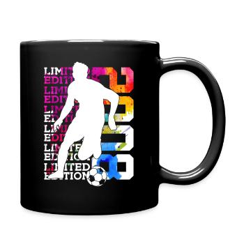 LIMITED EDITION 2008 FUßBALL 18. GEBURTSTAG - Tasse einfarbig - Schwarz - Rechts