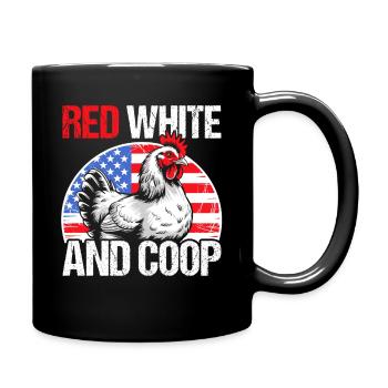 Patriotic Farmer Rooster Flock Poultry USA Pride C - Full Colour Mug - black - Right