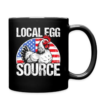 Patriotic Farmer Rooster Flock Poultry USA Pride C - Full Colour Mug - black - Right