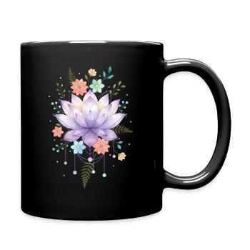 Spiritualité Géométrie Sacrée Fleur de Lotus Zen - Mug uni - noir - Droite