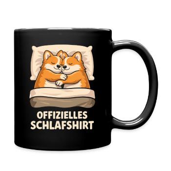 Offizielles Schlafshirt Fuchs Füchse - Tasse einfarbig - Schwarz - Rechts