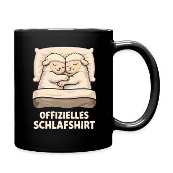 Offizielles Schlafshirt Kuschel Schafe - Tasse einfarbig - Schwarz - Rechts