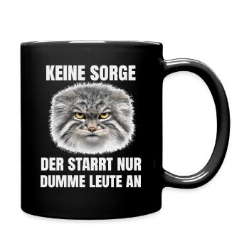 Pallas Katze Manul Cat Sarkasmus Katzen Meme Motiv - Tasse einfarbig - Schwarz - Rechts