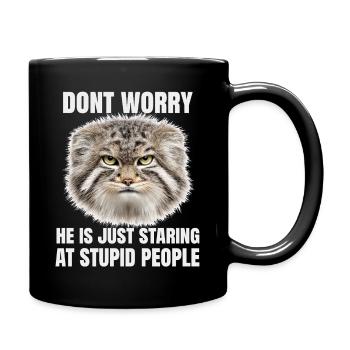 Pallas Cat Manul Cat Sarcasme Cats Motif de mème - Mug uni - noir - Droite