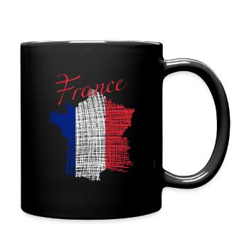 Französische Tricolor-Silhouette - Tasse einfarbig - Schwarz - Rechts