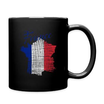 France Pinselflagge Kunst - Tasse einfarbig - Schwarz - Rechts
