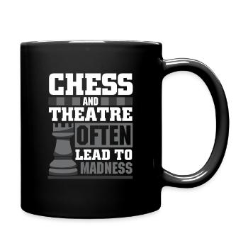 Schach Schachspieler Schachbrett - Tasse einfarbig - Schwarz - Rechts
