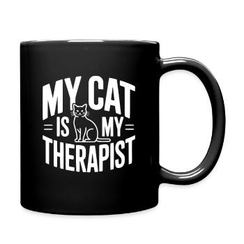 My Cat Is My Therapist - Full Colour Mug - black - Right