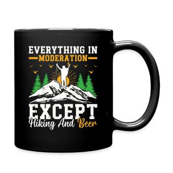 Everything In Moderation Except Hiking and Beer - Full Colour Mug - black - Right