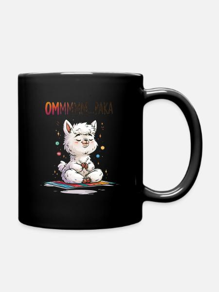 Ommmmm Paka Yoga Alpaka Meditation - Tasse einfarbig - Schwarz