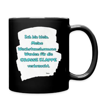 Kleines Ich Große Klappe - Tasse einfarbig - Schwarz - Rechts