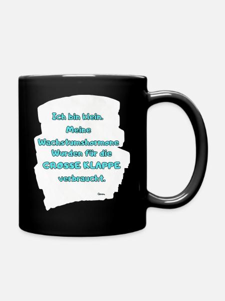 Kleines Ich Große Klappe - Tasse einfarbig - Schwarz