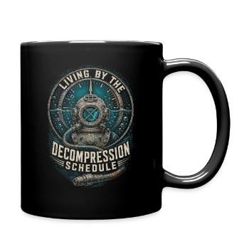 Unterwasserschweißer Decompression Schedule - Tasse einfarbig - Schwarz - Rechts