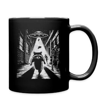 UFO Raccoon in the Fog Path Guardians Rocket Galaxy - Full Colour Mug - black - Right