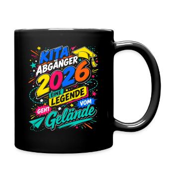 Kita Abgänger 2026 Bunter Vorschulabschluss - Tasse einfarbig - Schwarz - Rechts