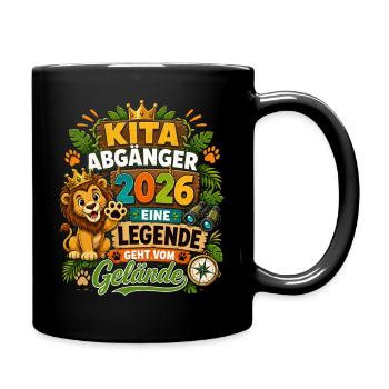 Kita Abgänger 2026 Löwenstarker Abschied - Tasse einfarbig - Schwarz - Rechts