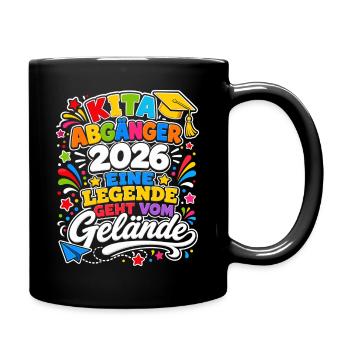 Kita Abgänger 2026 Farbenfrohe Legende - Tasse einfarbig - Schwarz - Rechts