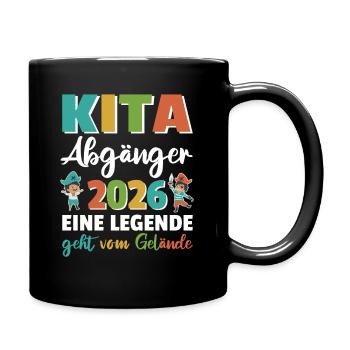 Kita Abgänger 2026 eine Legende Pirat - Tasse einfarbig - Schwarz - Rechts