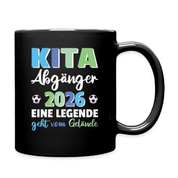 Kita Abgänger 2026 eine Legende Fußball - Tasse einfarbig - Schwarz - Rechts