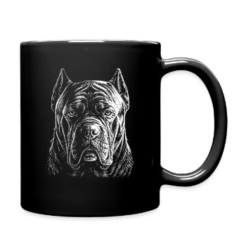 Portrait de Cane Corso Art du mastiff italien - Mug uni - noir - Droite