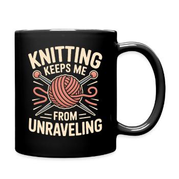 Le tricot m’empêche de me défaire - Mug uni - noir - Droite