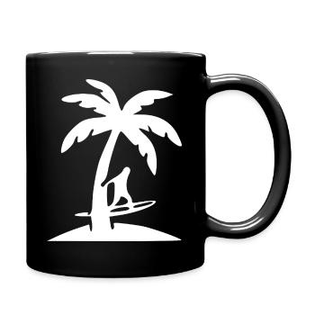 Vacances d’été pour surfeur surfeur Palmier Tree - Mug uni - noir - Droite