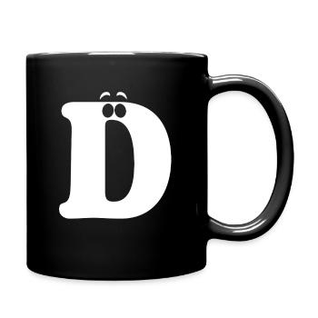 Large D Style Print | Letter D funny D logo - Full Colour Mug - black - Right