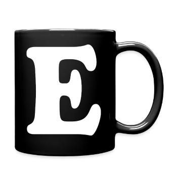 Large E Style Print | Letter E | E Logo - Full Colour Mug - black - Right