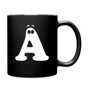 Imprimé grand style A | Lettre A du logo A drôle - Mug uni - noir - Droite