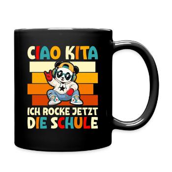 Schulanfang 2026 Einschulung Junge Mädchen Kita - Tasse einfarbig - Schwarz - Rechts