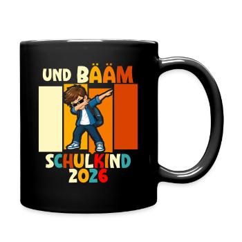 Schulanfang 2026 Einschulung Junge Mädchen Kita - Tasse einfarbig - Schwarz - Rechts