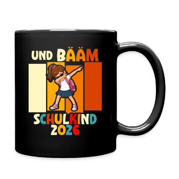 Schulanfang 2026 Einschulung Junge Mädchen Kita - Tasse einfarbig - Schwarz - Rechts