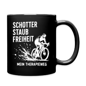 Schotter Freiheit Gravelradfahren - Tasse einfarbig - Schwarz - Rechts