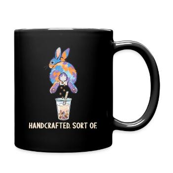 Bubble Tea Boba Drôle de Lapin mignon - Mug uni - noir - Droite