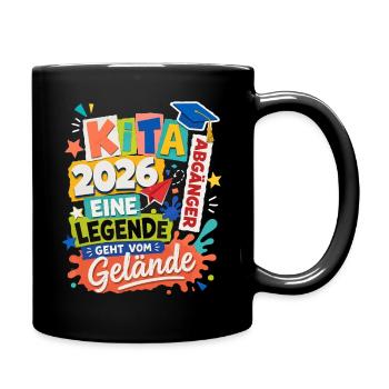 Kita Abgänger 2026 – Kreativer Schulstart - Tasse einfarbig - Schwarz - Rechts
