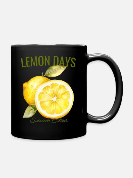 Lemon Days – Sommer mit Zitronen - Tasse einfarbig - Schwarz