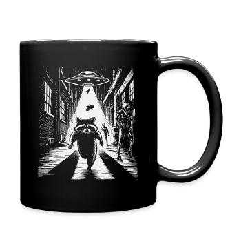 Fusée des Gardiens du raton laveur OVNI sous un lampadaire - Mug uni - noir - Droite