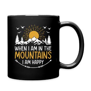 When I am in the mountains I am happy - Mountain L - Full Colour Mug - black - Right