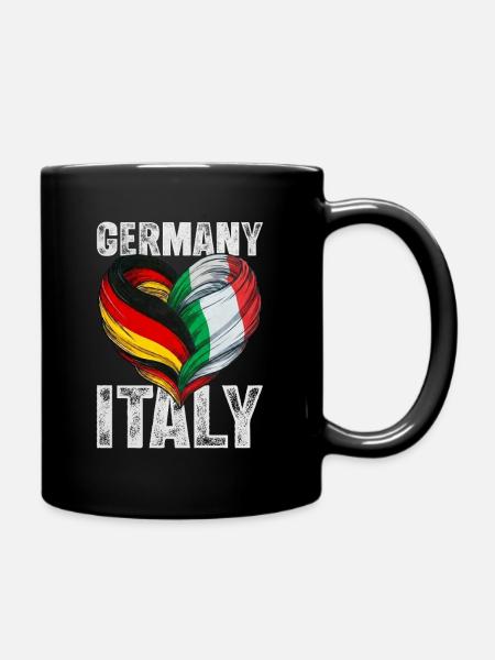 Heart of Germany and Italy - Full Colour Mug - black