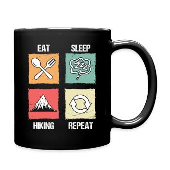 Hiking Mountain Trail Backpacking Outdoors Poaching - Full Colour Mug - black - Right