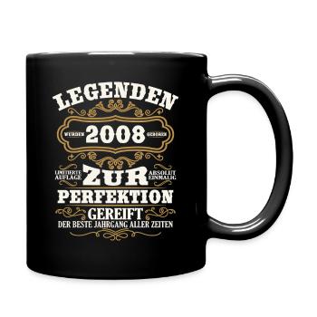 Legenden 2008 Vintage Geschenk zum 18. Geburtstag - Tasse einfarbig - Schwarz - Rechts