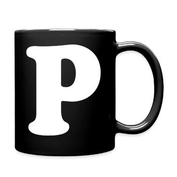 Impression en grand style P | Lettre P | P Logo - Mug uni - noir - Droite